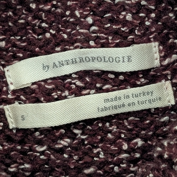 Anthropologie burgundy sweater dress tunic top boho Sz Small - Picture 9 of 10